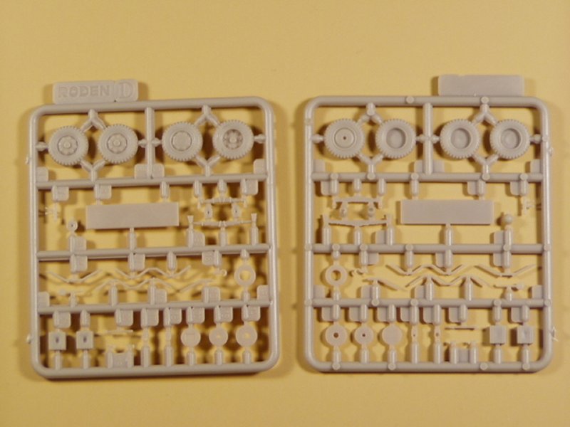 Assembly begins with the Opel Blitz's engine in steps 1 and two