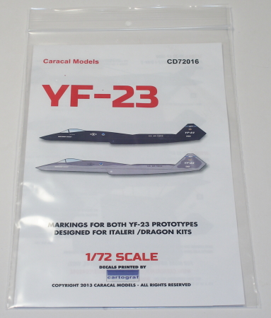Caracal Models 1/72 YF-23 Decals