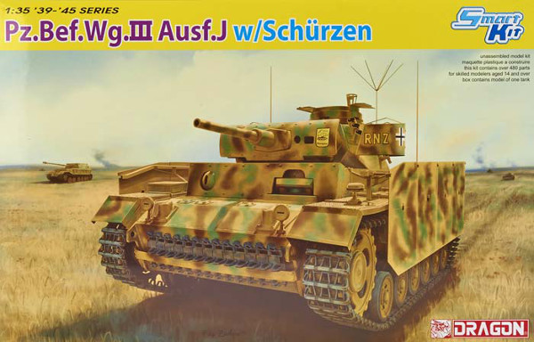 Dragon 1/35 Pz.Bef.Wg.III Ausf J with Schurzen Smart Kit