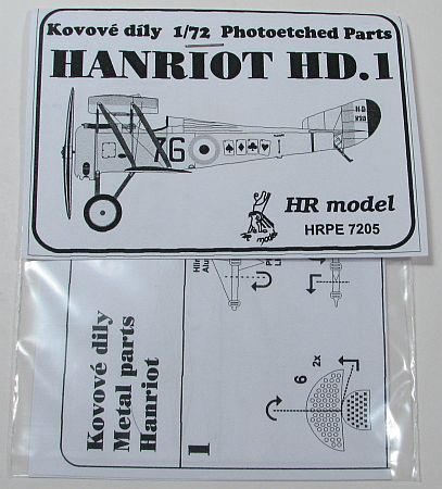 HR Model 1/72 Hanriot HD.1/2 Photoetch