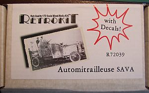 Retrokit 1/72 Automitrailleuse SAVA 1914