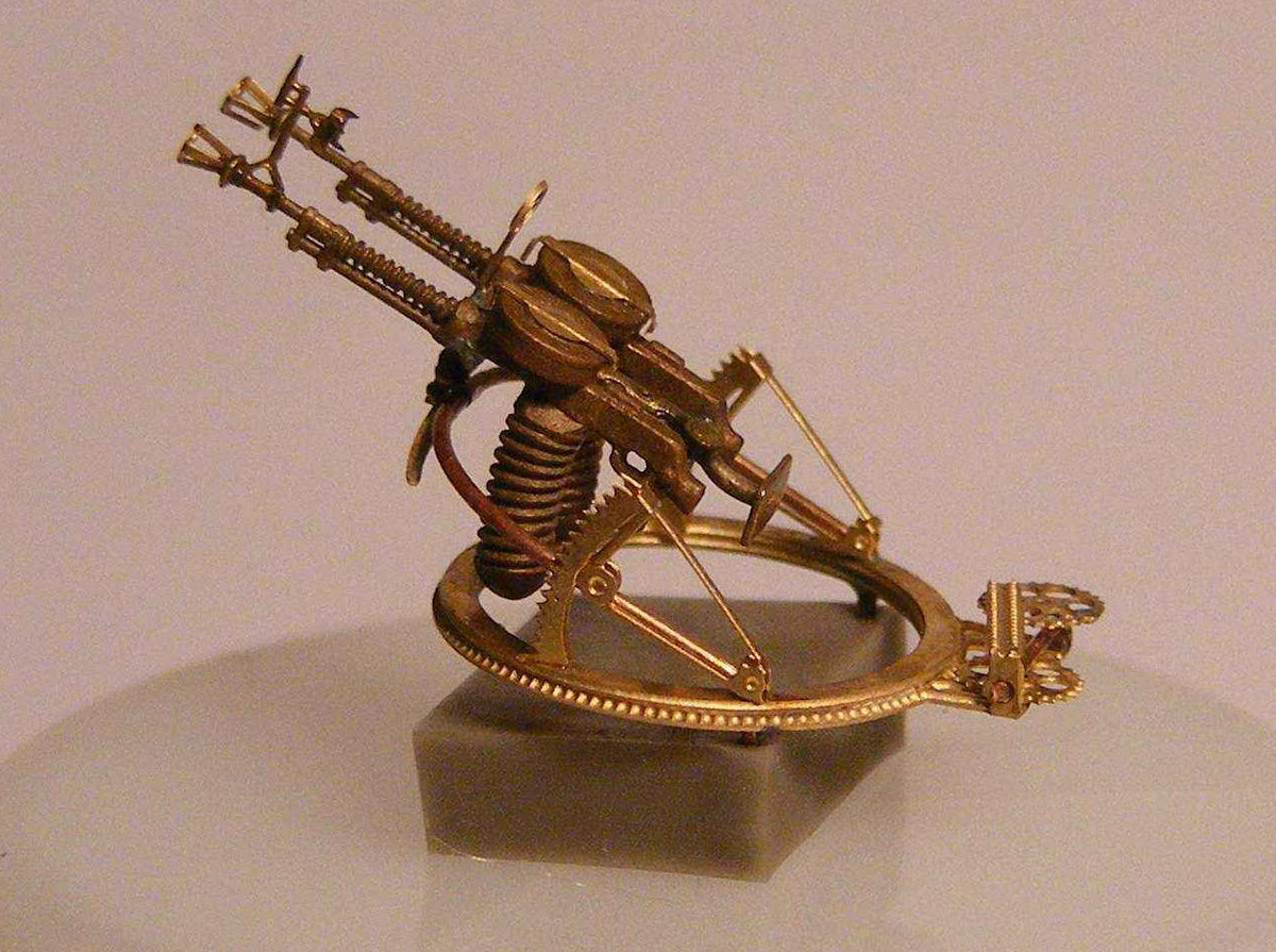 Mini World 7208 1/72 Brass Lewis Mk.II machine guns on Scarf ring mount 