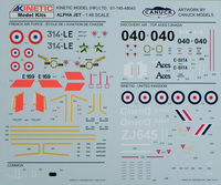 Kinetic 1/48 Alpha Jet A/E Decals