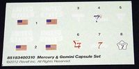 Revell 1/48 Mercury & Gemini Capsule Set Decals