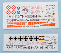 Valom 1/72 Fouga Magister Decals