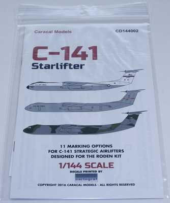CD144002 Caracal Models 1/144 decal C-141 Starlifter for Roden Kit