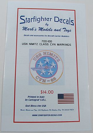 Starfighter Decals 1/700 USS Nimitz Class CVN Markings