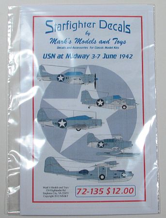 Starfighter Decals 1/72 USN at Midway 3-7 June 1942