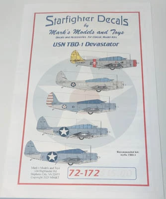 Starfighter Decals 1/72 USN TBD-1 Devastator