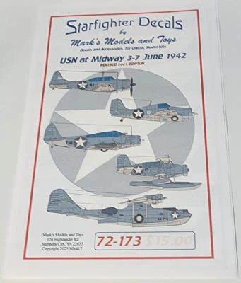 Starfighter Decals 1/72 USN at Midway 3-7 June 1942 Updated