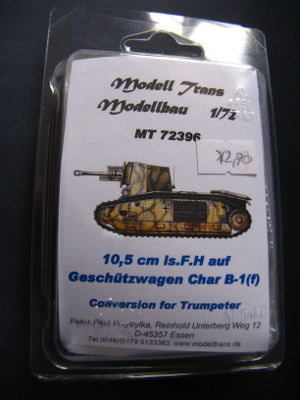 Modell Trans 1/72 10.5 Cm Is.F.H. Char B1 Conversion